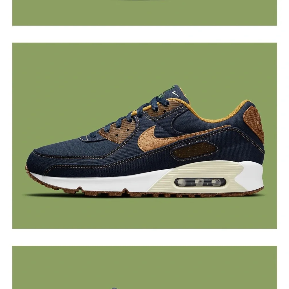 Nike Denim and Cork Fig 5 Air Max 90 Sneakers - Picture 3 of 10